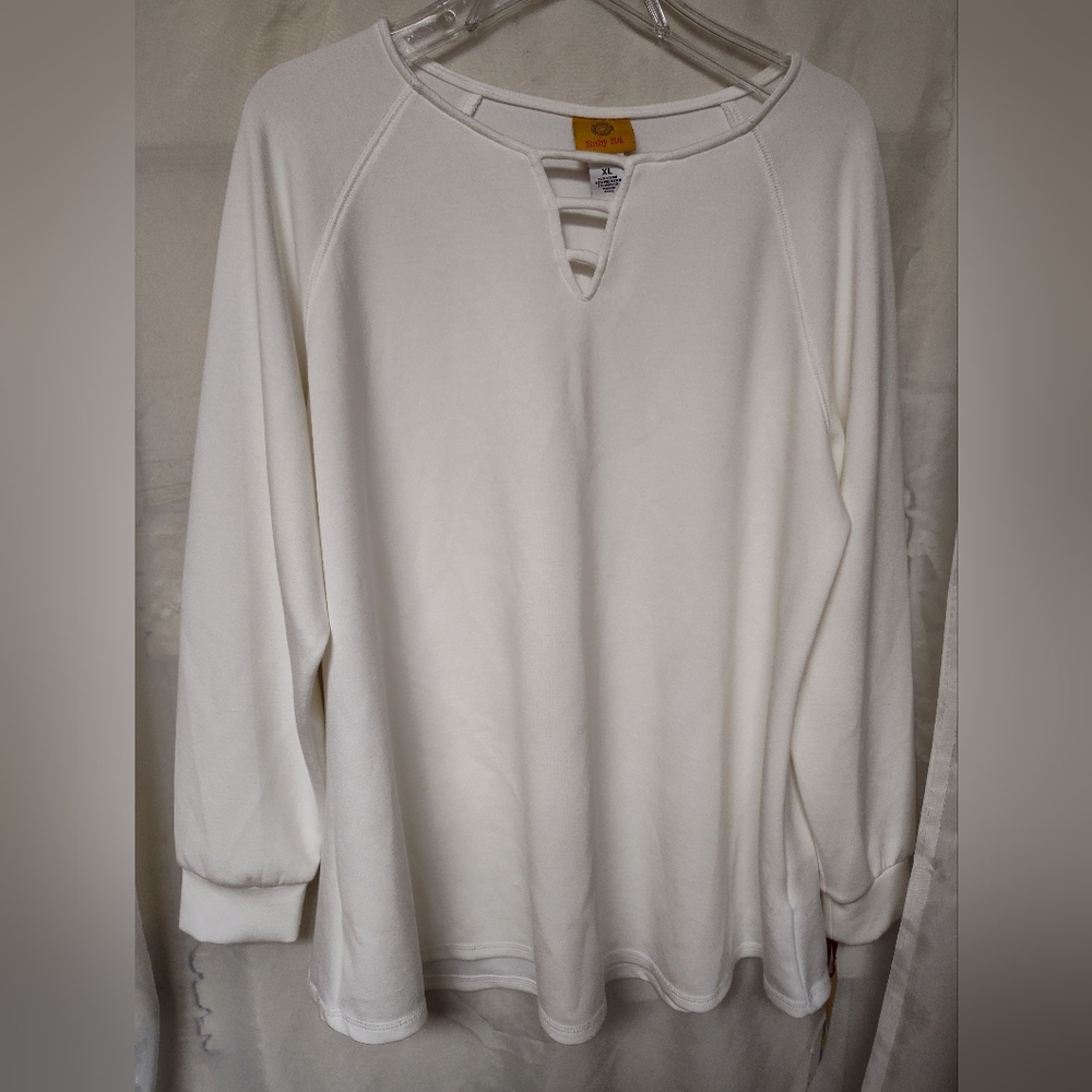 Ruby Rd long sleeve shirt, size XL, white